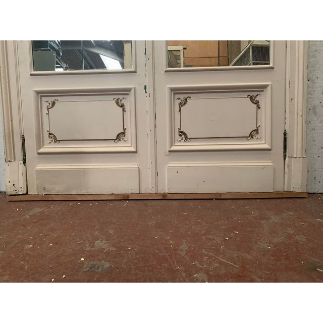 Double Doorway in Mirror and Patinated Fir Wood, 1900s, Set of 2 For Sale - Image 6 of 8