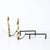 Pair of Mid-Century Curvilinear Polished Brass Andirons With Gunmetal Fittings For Sale - Image 10 of 11