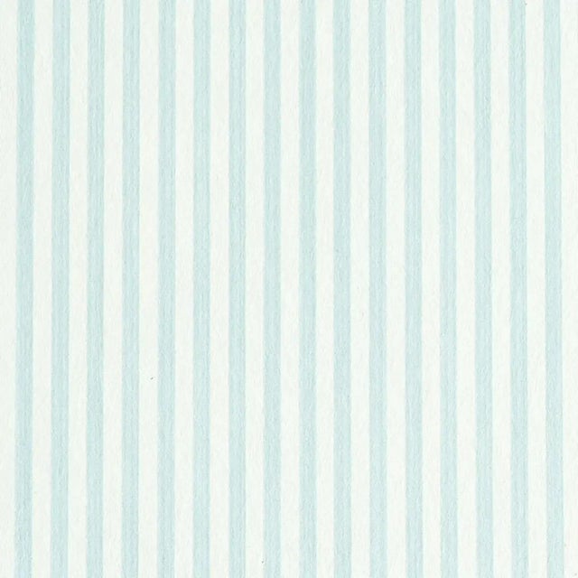 Schumacher Sample - Schumacher Edwin Stripe Narrow Wallpaper in Sky For Sale - Image 4 of 4