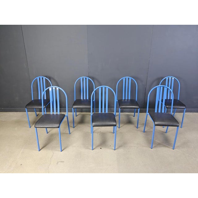 Nr 222 Chairs attributed to Robert Mallet-Stevens, 1980s, Set of 7 For Sale - Image 12 of 13