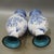 White Pair of Vintage Chinese Cloisonné Vases | Blue & White Landscape Scene With Calligraphy For Sale - Image 8 of 9