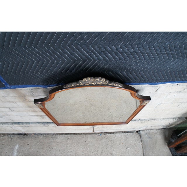 Vintage French Louis XV Neoclassical Style Mahogany Wall Hanging Vanity Mirror For Sale - Image 11 of 12