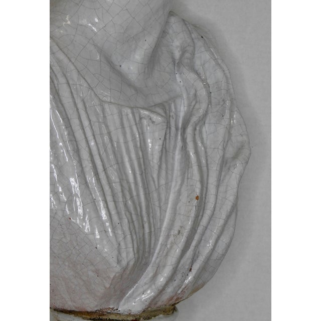 Terracotta Glazed Bust of Diana Goddess of Hunt For Sale - Image 4 of 11