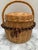1990s Vintage Wood Woven Storage and Decor Basket With South American Nut Tree Beads. Set of Three For Sale - Image 5 of 12