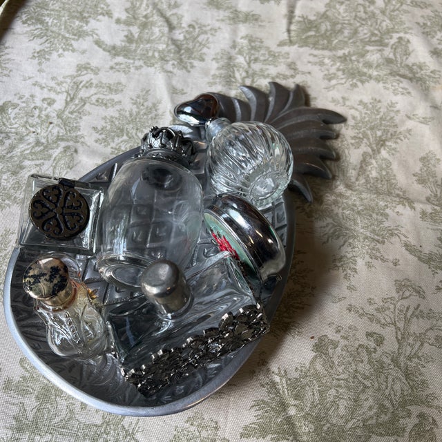 Silver Collection of Vintage Perfume Bottles- Set of 6 For Sale - Image 8 of 8