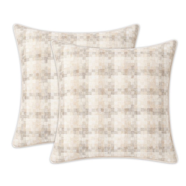 ⭐️ Ships Within 2 Days On the Front: Boro Woven Fabric On the Back: Ivory Linen Fabric All pillow covers are sewn...