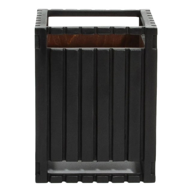 Waste Bin in Black Oak by R&y Augousti For Sale