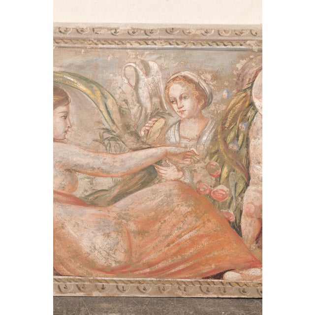 Mid 20th Century Mid 20th Century Italian La Signora & Putti Fresco Painting For Sale - Image 5 of 12