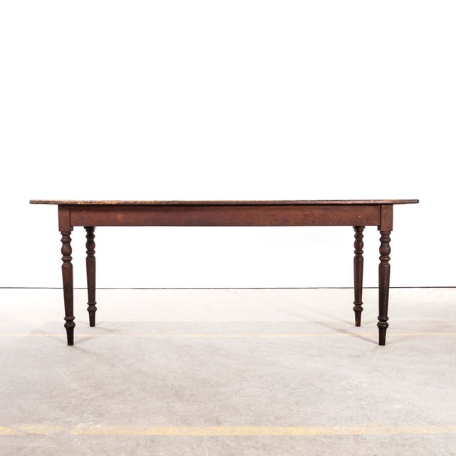 French Bobbin Leg Mid Oak Fruitwood Dining Table, 1940s For Sale - Image 3 of 11