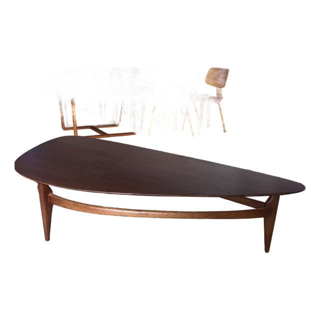 Mid Century Modern Walnut Boomerang Coffee Table by Brown Saltman For Sale