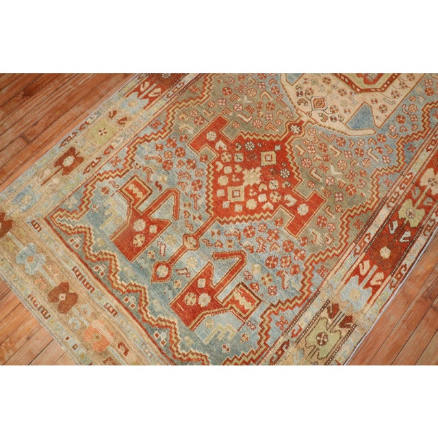 Orange Quirky Antique Persian Bidjar Rug For Sale - Image 8 of 18