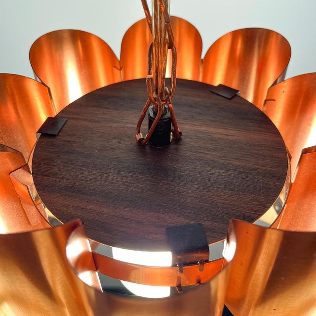 Danish Copper Pendant Lamp by Werner Schou for Coronell Elektro, 1960s For Sale - Image 9 of 10