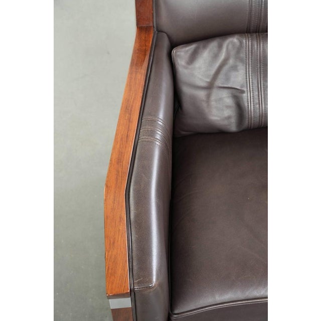 Animal Skin Art Deco Armchair from the Decoforma Series with Dark Brown Cowhide Leather Upholstery by Schuitema For Sale - Image 7 of 13