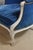 White Louis XV Lounge Chair in Blue Velvet For Sale - Image 8 of 11