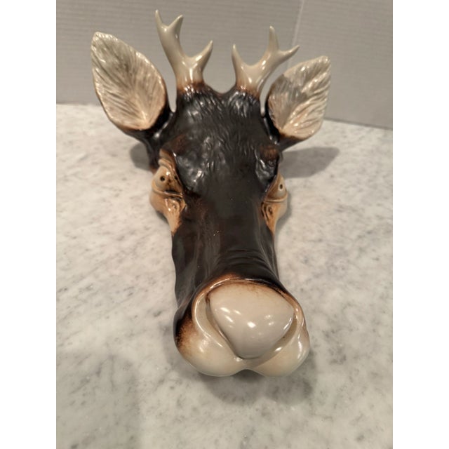 Fabulous Mancioli Porcelain Stag’s Head Tureen For Sale - Image 4 of 8