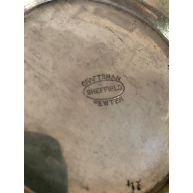 1930s Art Deco Sheffield Hammered Pewter Teapot For Sale In New York - Image 6 of 9