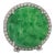 Carved Green Jade and Diamond Platinum Brooch For Sale