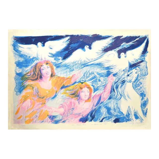 Aligi Sassu - Sirens - Original Lithograph - 1975 For Sale
