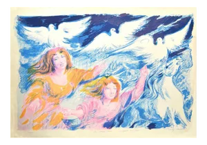 Aligi Sassu - Sirens - Original Lithograph - 1975