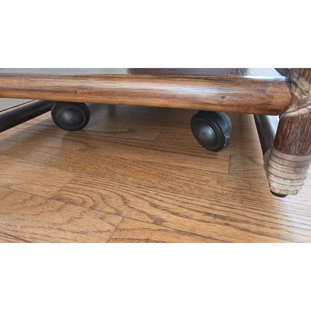 MCM 70's Era McGuire Faux Bamboo Bar Cart For Sale - Image 10 of 15