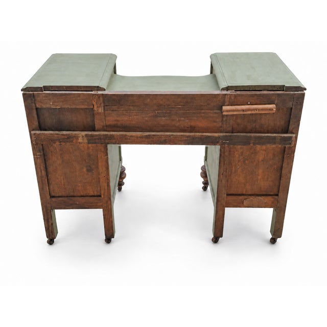 Antique Art Deco Vanity With Three-Panel Mirror and Matching Bench For Sale - Image 16 of 18