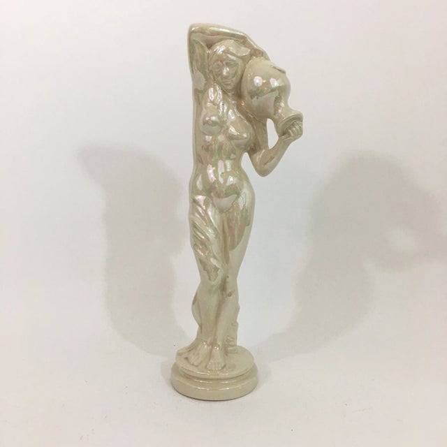 1970s Iridescent Ceramic Water Nymph Statue For Sale In New York - Image 6 of 13