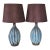 Turquoise Pottery Table Lamps – Mid‑Century Style, 32" - a Pair For Sale