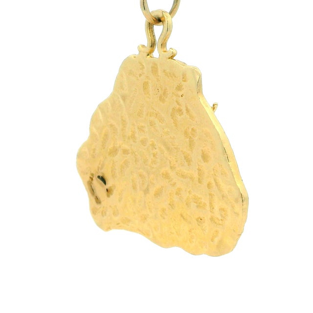 Italian Modernist 14k Gold Handcrafted Sculptural Ram Pendant, Circa 1975 For Sale - Image 4 of 12