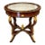 French-Style Oval Side Table – Glass Top, Rich Wood Finish & Ornate Gold Leaf Details For Sale