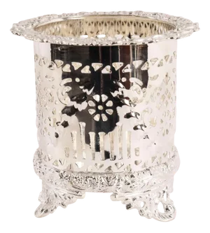Vintage Silver Plated Wine Coaster Pen Holder, 1920s