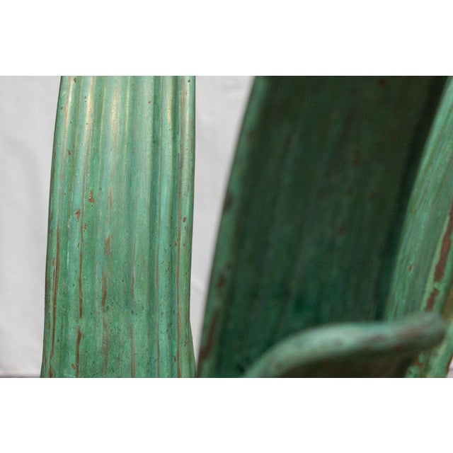 Metal Agave Table Luciano Frigerio by Luciano Frigerio, 1980s For Sale - Image 7 of 17