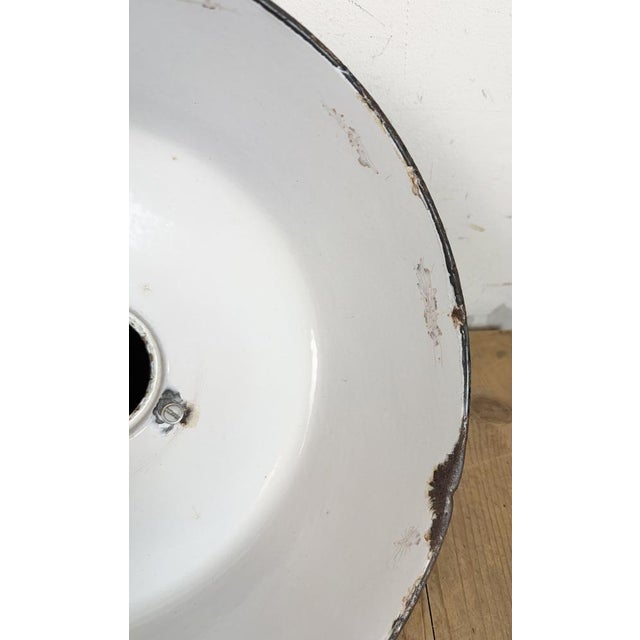 Industrial Petrol Enamel Factory Lamp with Cast Iron Top, 1960s For Sale - Image 17 of 18