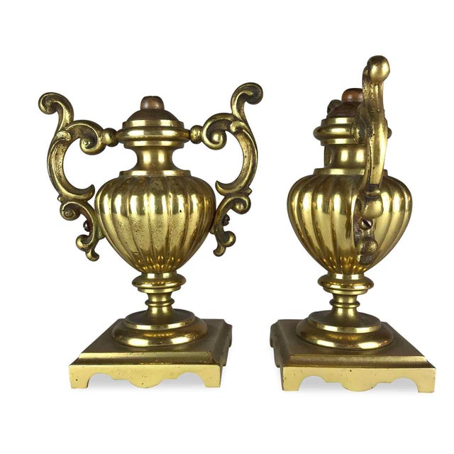 Antique Golden Vases, Set of 2 For Sale - Image 6 of 7