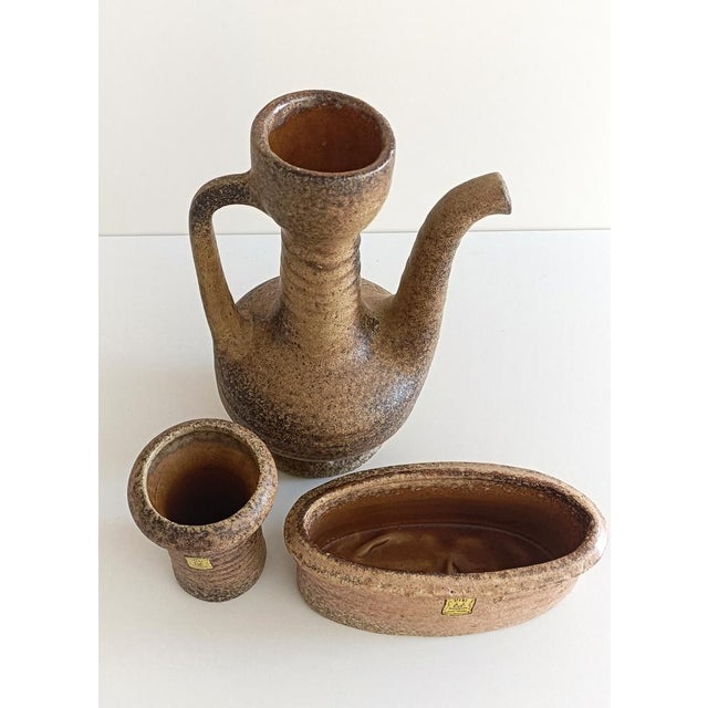 Mid-Century Wabi-Sabi Style Handmade Ceramics Set by Marius Van Woerden, the Netherlands, 1960s, Set of 3 For Sale - Image 13 of 15