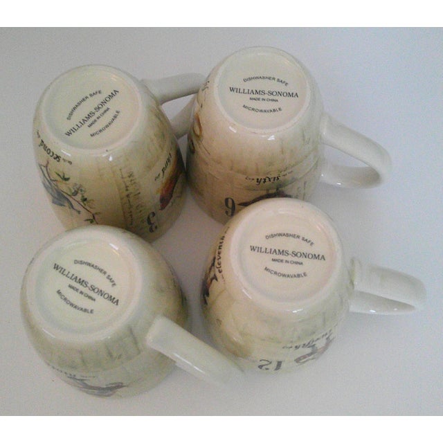 Rustic European Williams Sonoma 12 Days of Christmas 3 Days Per Mug Discontinued / 4 Mugs For Sale - Image 3 of 5