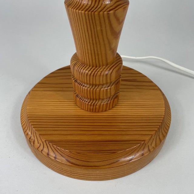 Wood Pine Table Lamp, Sweden, 1970s For Sale - Image 7 of 12