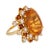 Vintage 41.00 Carat Citrine Diamond 16k Yellow Gold Cocktail Ring, Size 8 For Sale - Image 4 of 7