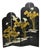 Decorator Chinoiserie Black Lacquer Oriental Painted 4 Panel Room Divider Screen For Sale