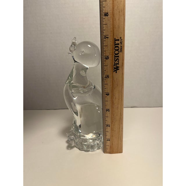 Vintage Murano Italy Hand Blown Clear Art Glass Dog Figurine For Sale - Image 4 of 5