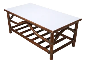 Mid Century Bamboo and Laminate Coffee Table Att. To John Wisner
