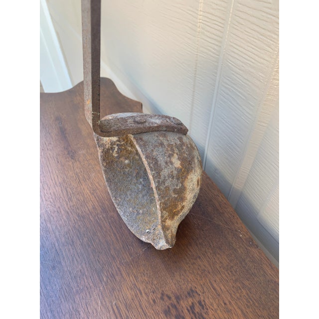 Monumental Hand-Forged Iron Commercial Ladle With Original Patina For Sale - Image 9 of 13