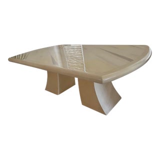 1980s Lacquer Karl Springer Style Dining Table For Sale