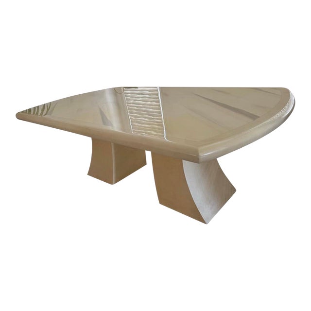 1980s Lacquer Karl Springer Style Dining Table For Sale