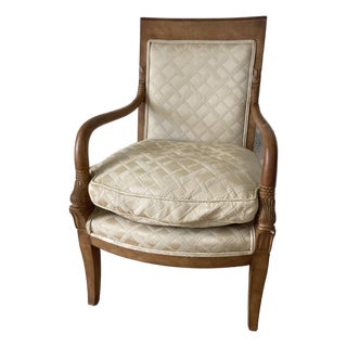 Vintage French Empire Style Dolphin Carved Arm Chair For Sale