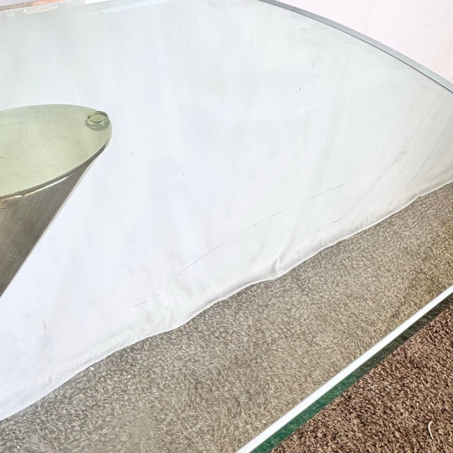 Metal Postmodern Mixed-Metal and Glass Console Table by Kaizo Oto for Design Institute of America For Sale - Image 7 of 8