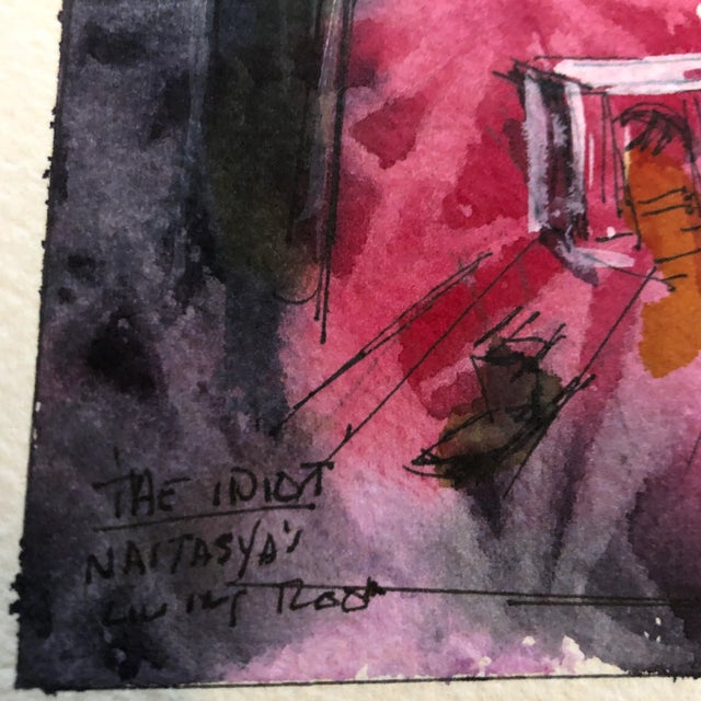 Original watercolor painting on paper signed & dated 82 image size Approx 5.5 x 7.75