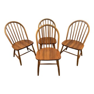 Mid-Century Scandinavian Spindle-Back Dining Chairs by Kvist Møbler For Sale