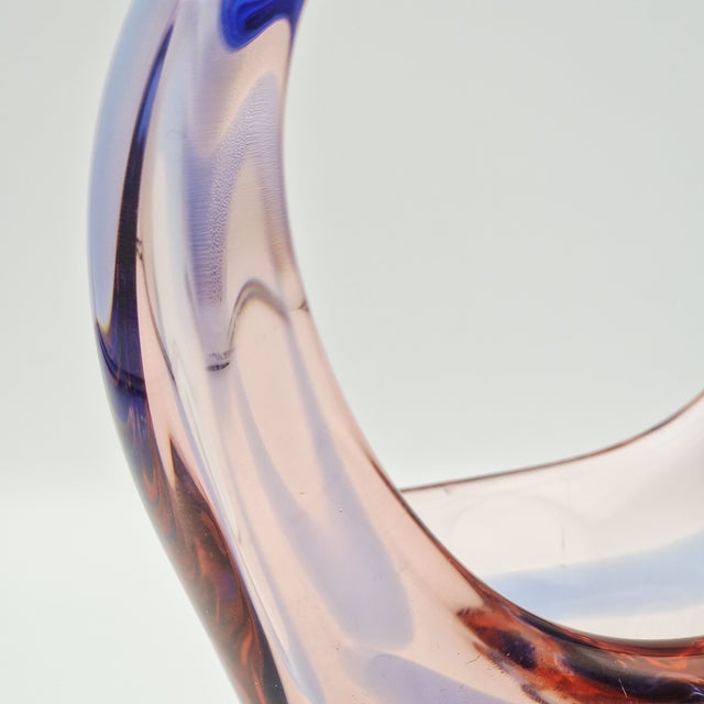 Blue Niagara Glass Bowl by Karel Zemek, Czechoslovakia, 1960s For Sale - Image 8 of 18