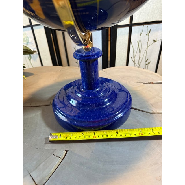 VTG Large Lapis Lazuli Globe W/ Semi Precious Stones 24 In For Sale - Image 12 of 12