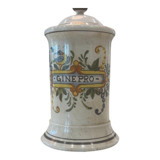 Italian,Majolica,Hand Painted,Lidded Canister,Jar For Sale